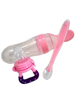 Lot diversification : biberon cuillère,Tétine grignoteuse et cuillère silicone